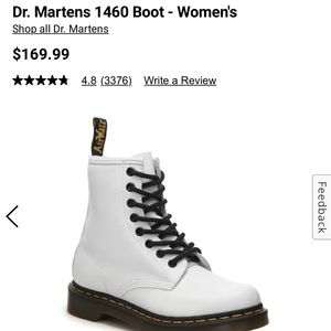DOC MARTENS, White, Brand New, Worn Once!! Size 10 Women’s